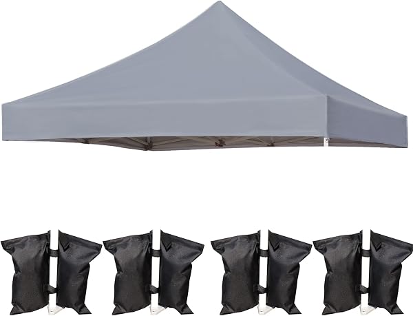 LIUJIAYI Easy Pop Up Canopy Tent,Heavy Duty Commercial Use,500D Silver Coated Top,with Wheeled Bag,4 Sandbags,4 Stakes &