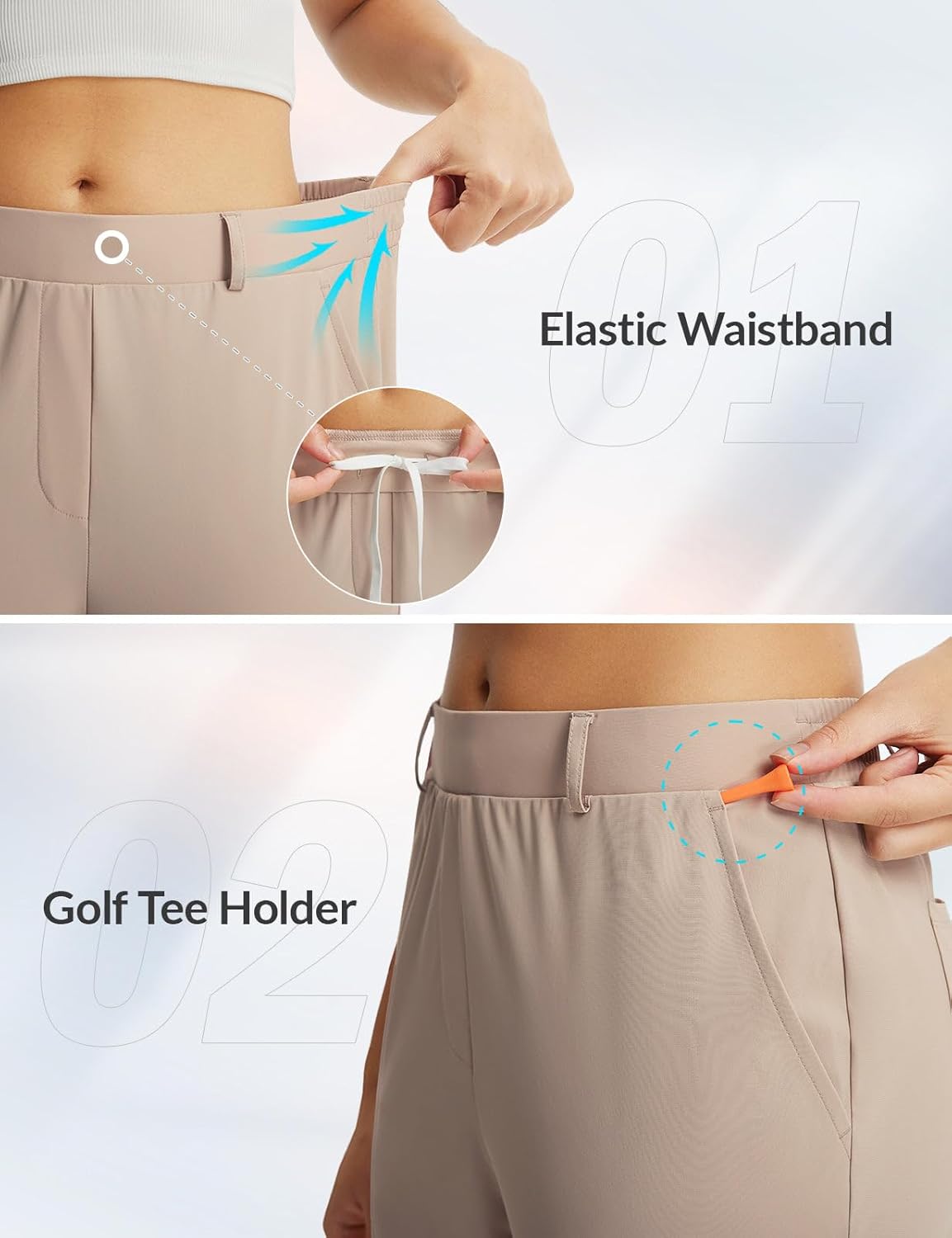 baleaf Women's Golf Pants with Belt Loop Deep Pockets Stretch Travel Casual Work Petite Ankle Slacks Lightweight - Image 6