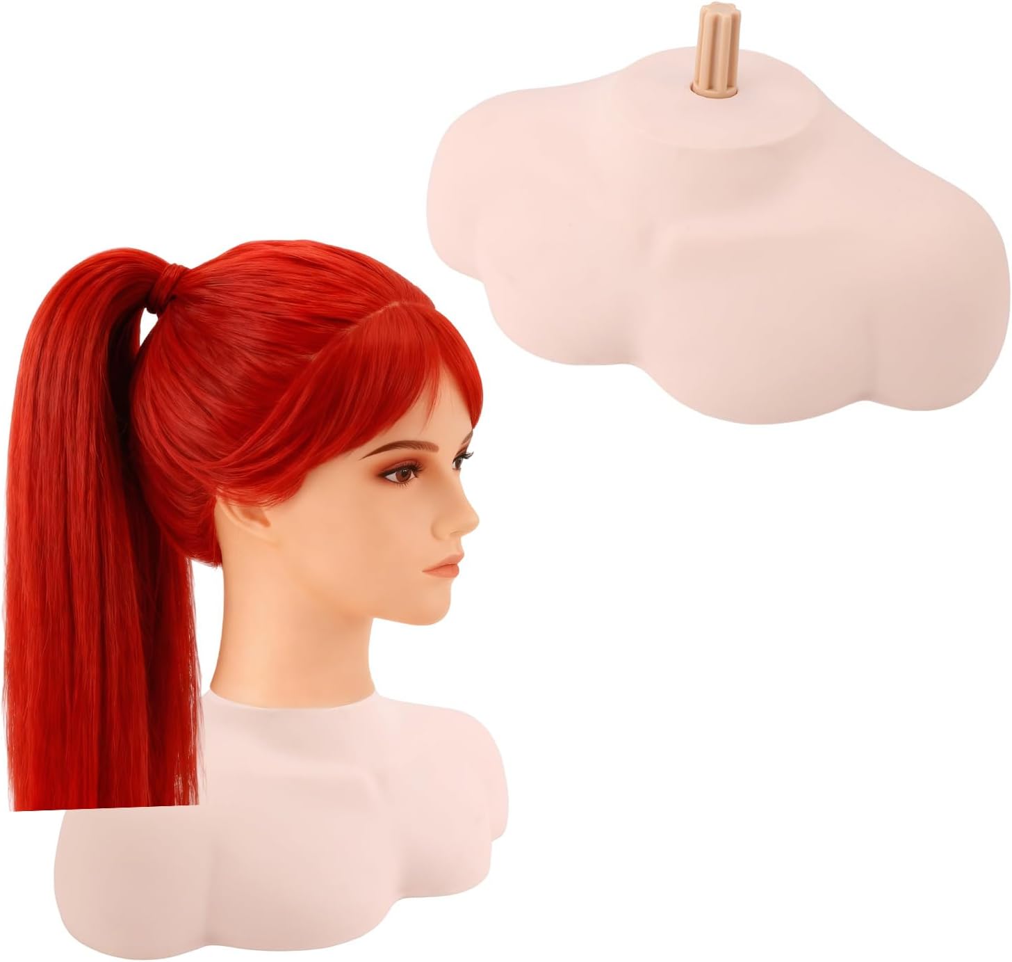 Mannequin Head Stand with PVC Base for Salon Training & Display Rack PVC Hair Model