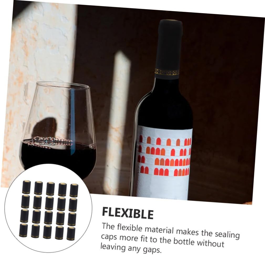 150pcs Heat Shrink Sealing Caps for Wine Bottles Black Pvc Bottle Seals for Airtight Flexible Film for Professional Wine Storage Compatible Heat Blowers