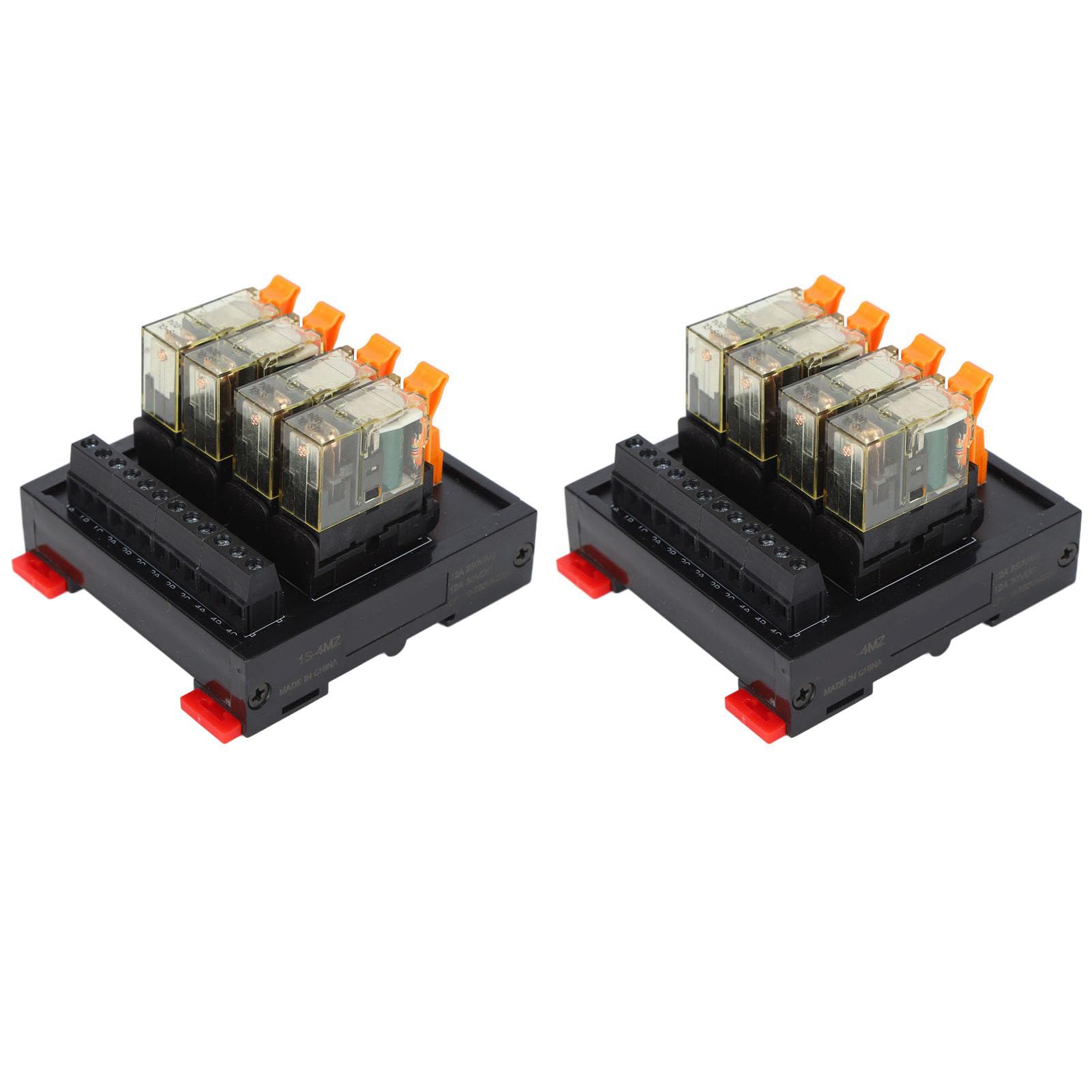 Oumefar Tablero de Control del Módulo de relé de 4 Canales con Alta Sensibilidad para Equipos Industriales ABS y Acero Inoxidable 2 Piezas