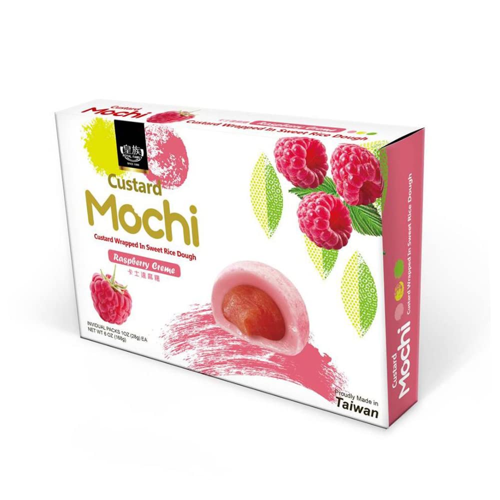 Japanese Custard Mochi - Raspberry- Japanese Mochi 168g