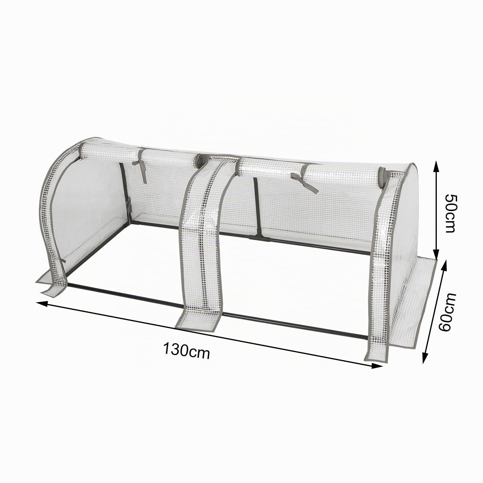 WOLTU Invernadero de Jardín PE, Semi-Translúcido, Blanco, 130x60x50cm | Impermeable; Lluvia/Viento/Nieve; Para Plantas; Exterior; Protección