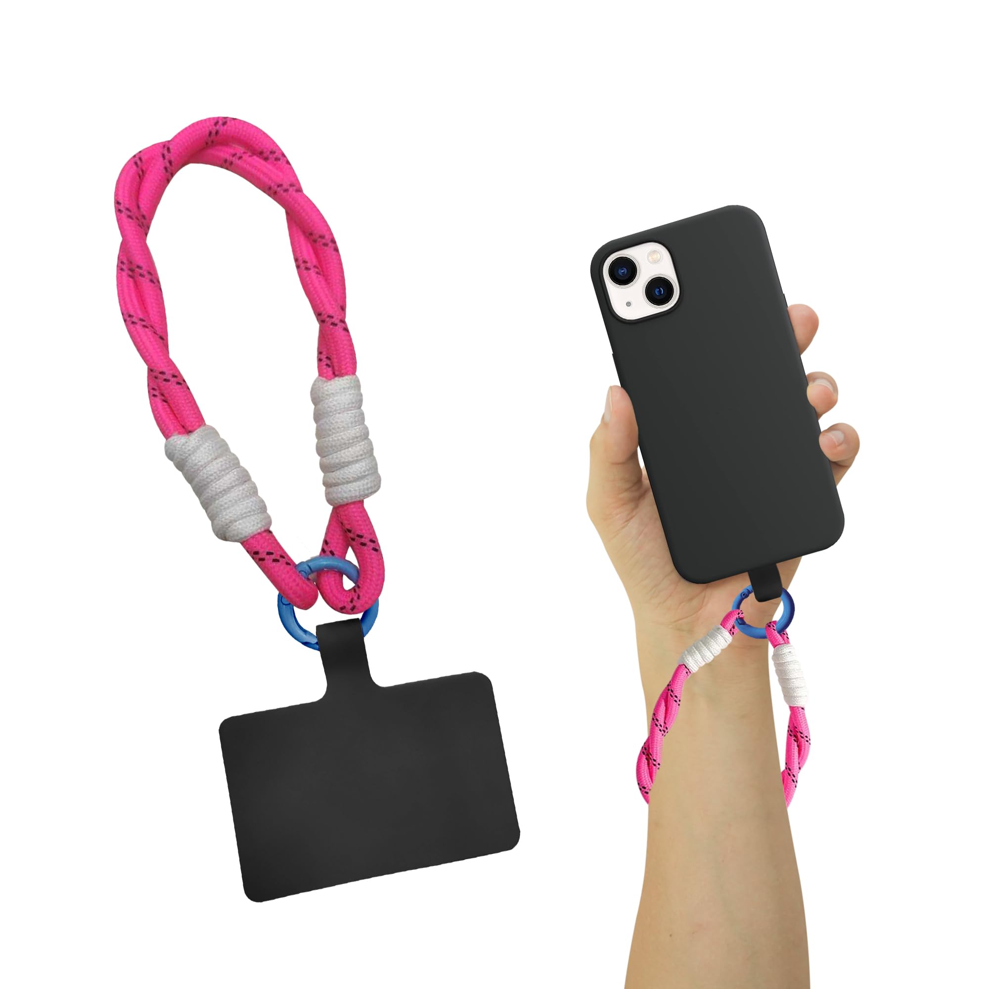 GadgetBite Phone Lanyard for iPhone Sling Hanging Chain Wrist Rope Multipurpose Hand Wrist Strap Cord Universal Anti-Lost Lanyard for Mobile Secure and Stylish - Neon Pink and White-image-31