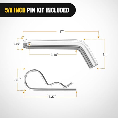 Miniatura 3 de Nilight Soporte de enganche múltiple 3 en 1 ATV UTV con enganche de bola de 2 pulgadas nominal de 2000 libras para receptor de 1-14 pulgadas, correa