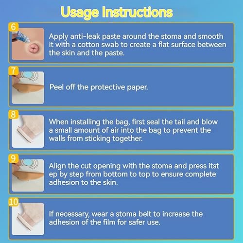 Miniatura 7 de Bolsa de ostomía con ventilación 33 bolsas de colostomía, bolsa drenable de ostomía para el cuidado del estoma de ileostomía, bolsas de una pieza,