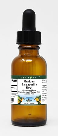 Mexican Sarsaparilla Root Glycerite Liquid Extract 15 - Strawberry Flavored 1 oz, ZIN 522718