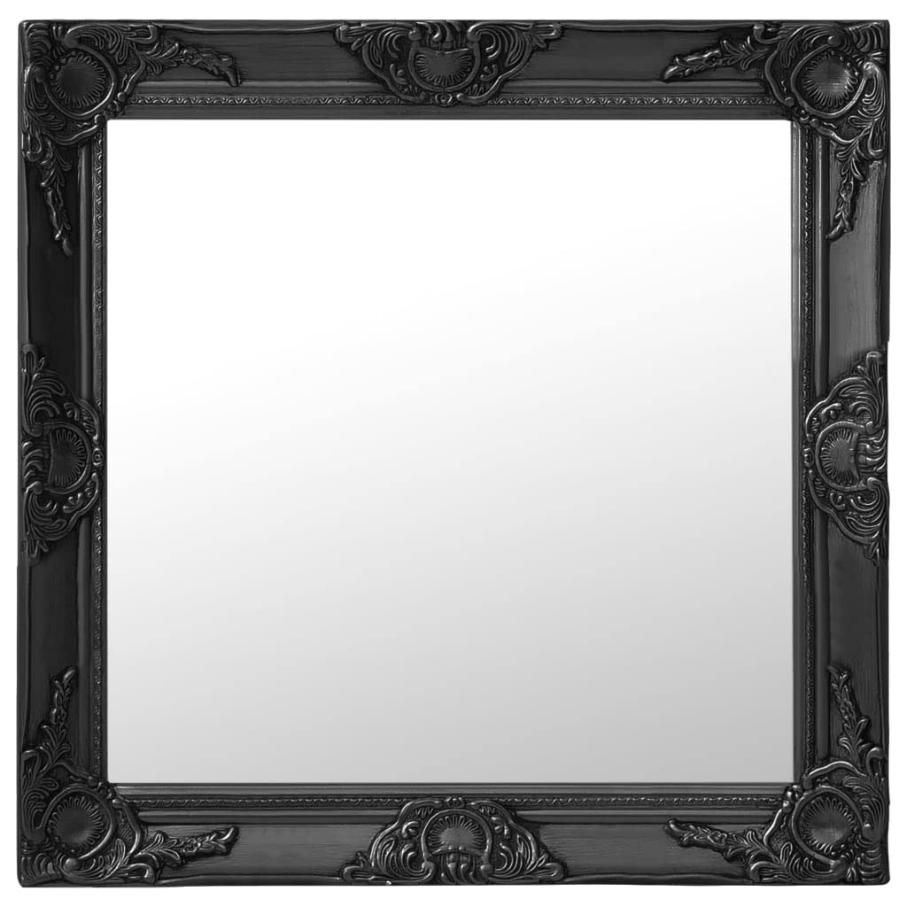 Miroir baroque noir 60x60 cm prêt à monter pour agrandir une salle de bain