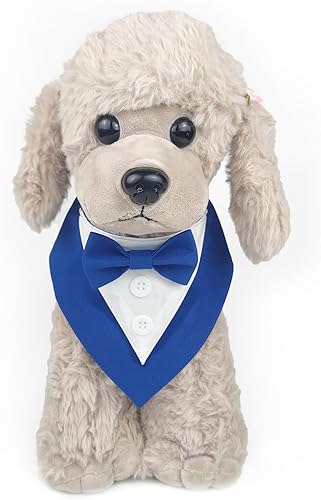 KOOLMOX - Bandana de esmoquin para perros grandes disfraz de boda para perros cumpleaños esmoquin formal collar de perro con corbatín ajustable para