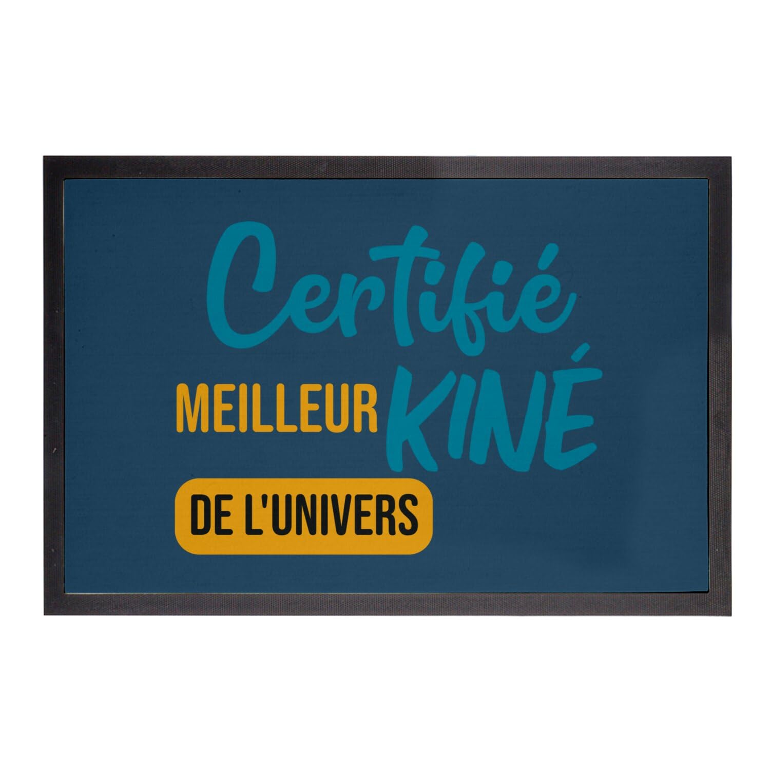 Paillasson bleu thématique kiné docteur du sport pour pas de porte abrité