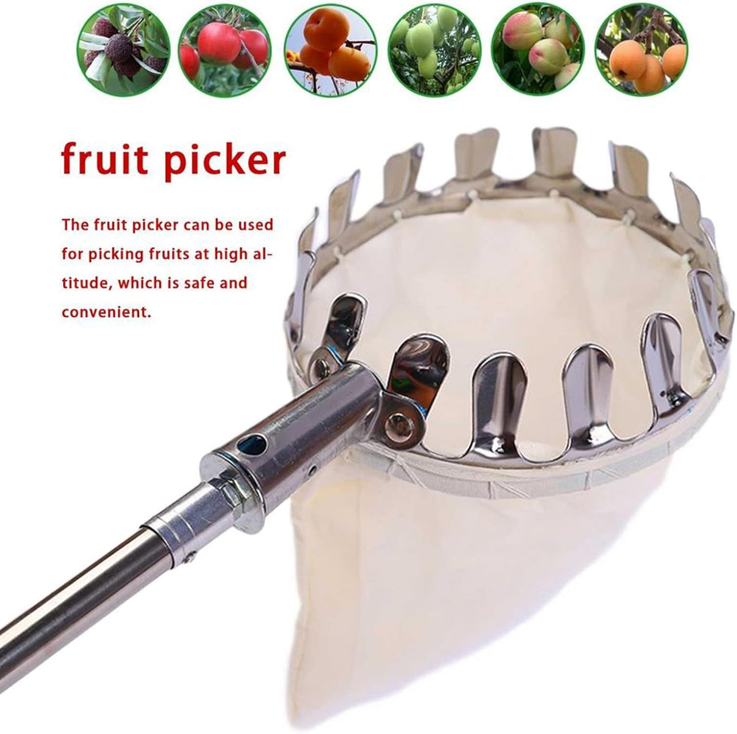 Cueilleur De Fruits Télescopique 5m | Avec Sac De Collecte | YFZCLYZAXET