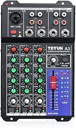 Mesa De Som 3 canais, Profissional Portátil Mixer Bluetooth Automotivo C/Equalizador 4 Bandas