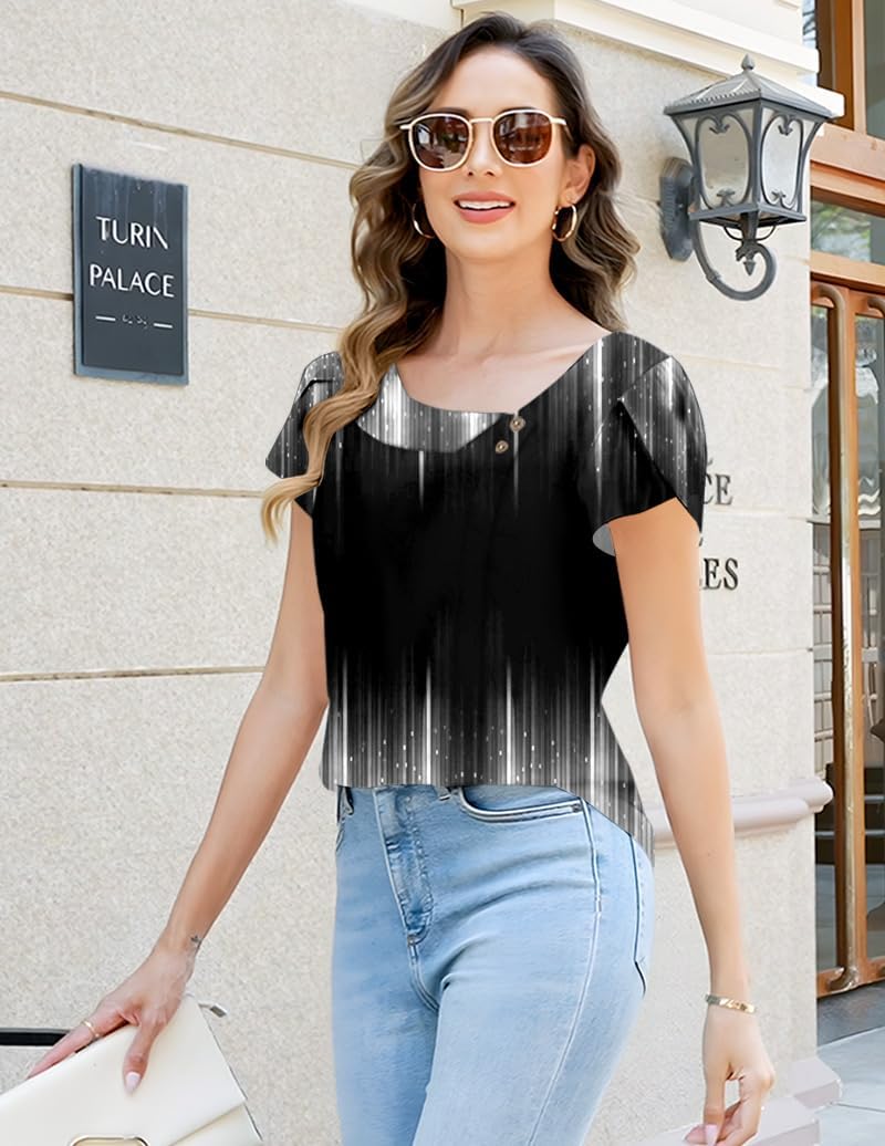 ETCYY NEW Womens Summer Tops Petal Sleeve Blouses for Women Dressy Casual Square Neck Tunic Shirts - Image 3