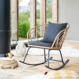 mecedora rattan Cherone Hespéride - Silla mecedora para exterior, color gris