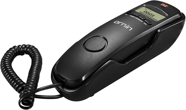 Ornin T102 Trimline Corded Telephone Black