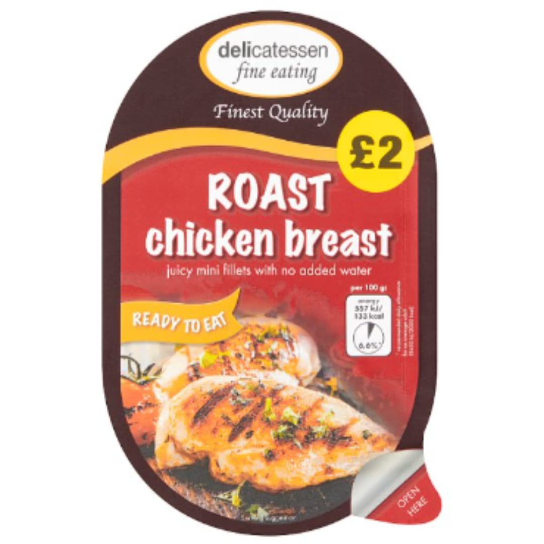 Delicatessen Fine Eating Roast Chicken Breast 125g x 8 – Premium Ready-to-Eat Sliced Chicken