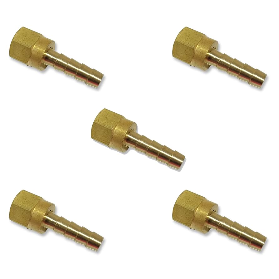 HOSE ID TO 1/4" 45° SAE/37° JIC DUAL SEAT FEMALE FLARE BRASS SWIVEL Connector Fuel Air Water Oil Gas Wog Qty 10