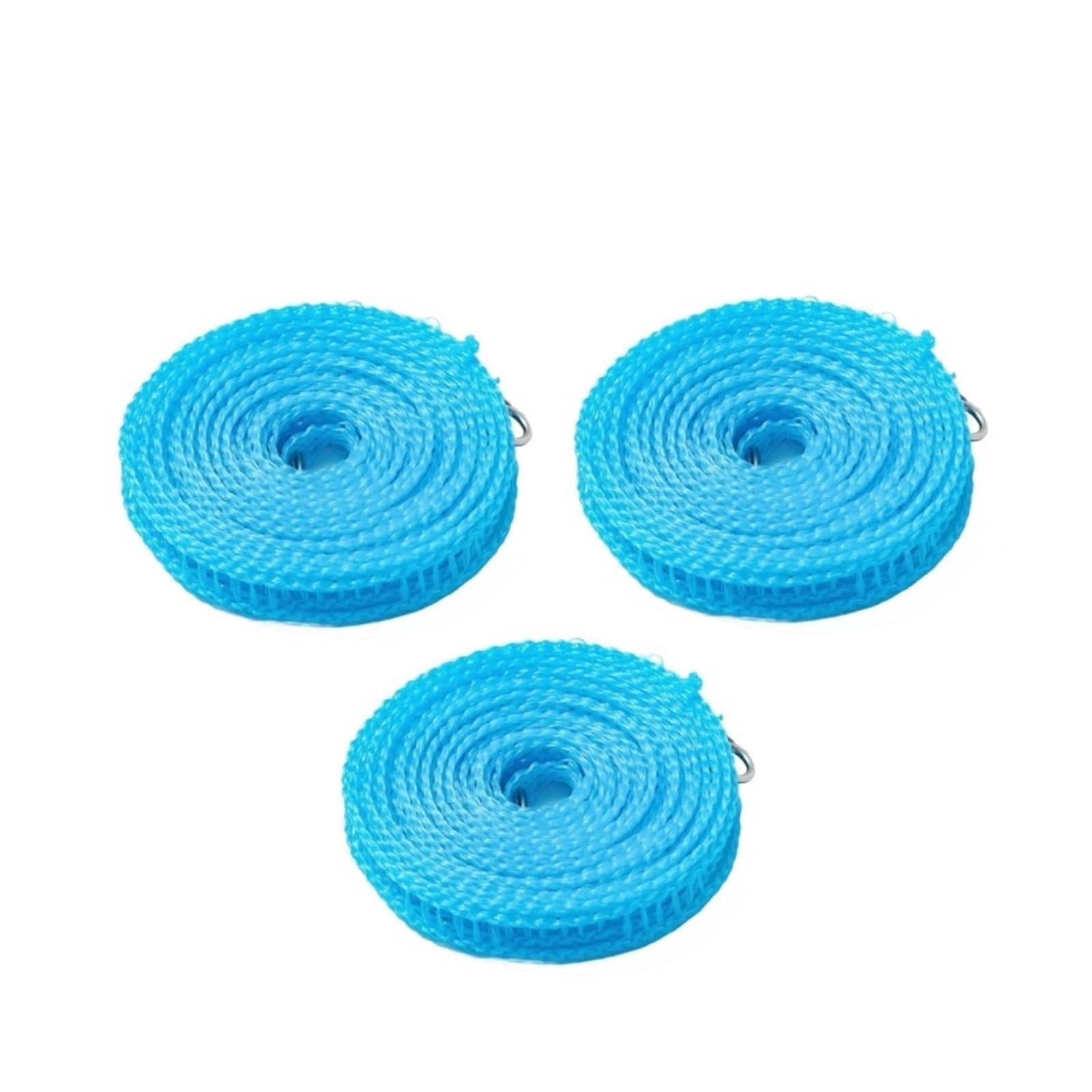 FCfpxwtz Laundry Drying line, Outdoor Clothesline Nylon Non-Slip Laundry Line Windproof Travel Multicolor(36115-blue-5m-3pcs)