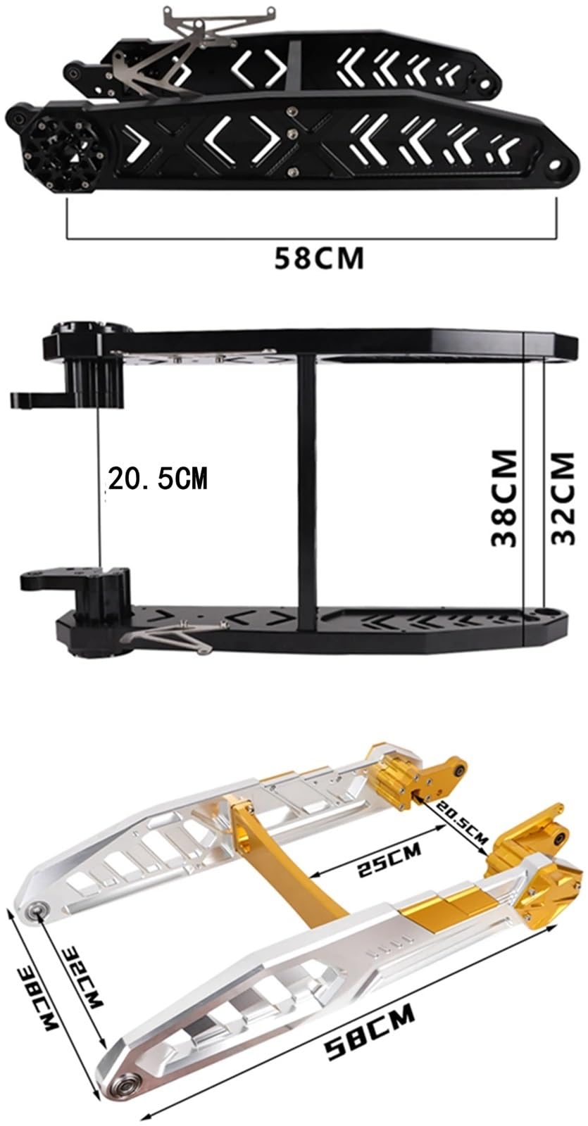 Widelec Ramiona Szpule Pasuje Do Skutera Yamaha BWS Cygnus-X 3. I 4. Modyfikowany Aluminiowy Stop CNC, Solidny Wahacz, Tylna Rama Z Płaskim Widelcem szpule motocykla wahacz(B-style Black)