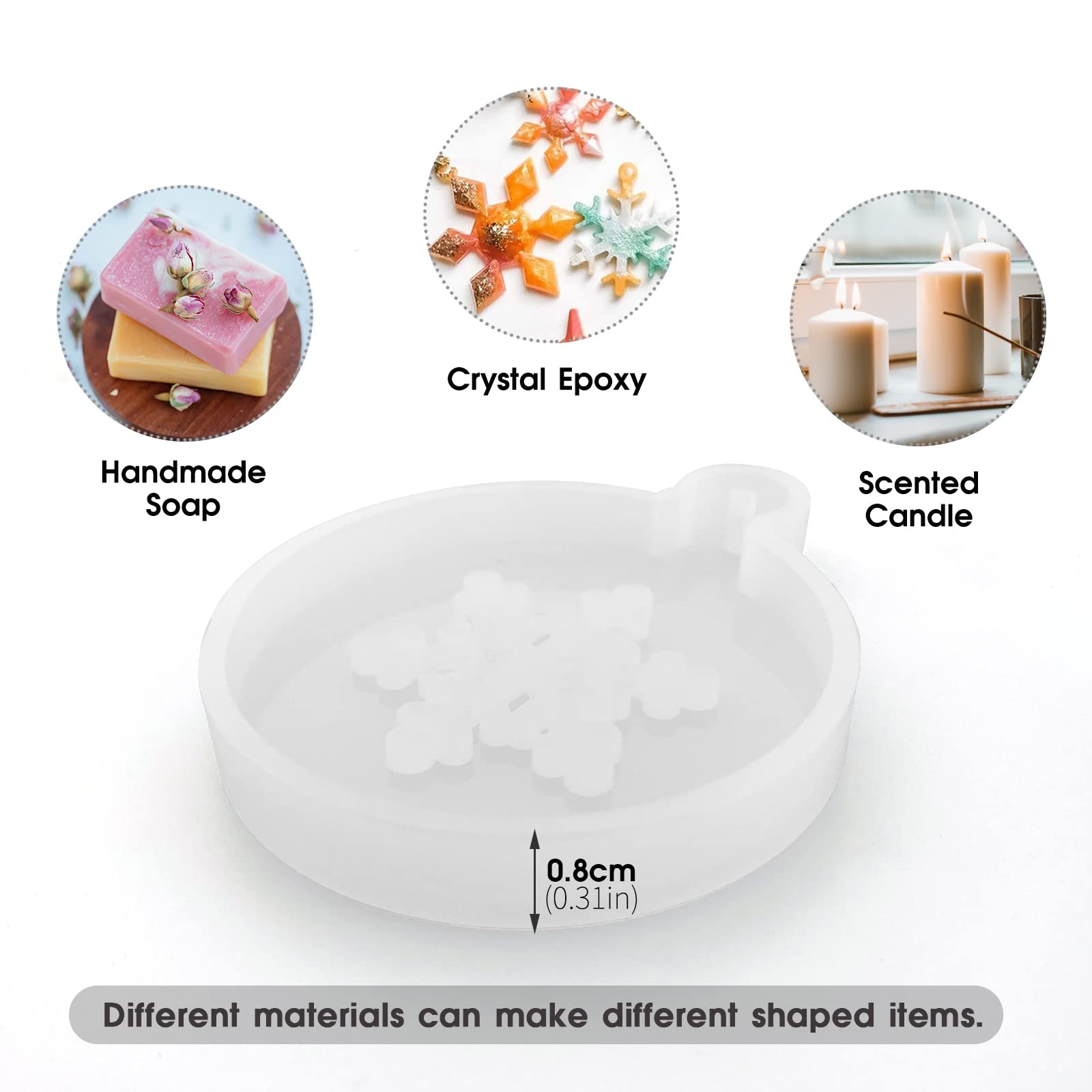 Lot De 6 Moules à Fondant En Silicone En Forme De Flocon De Neige De