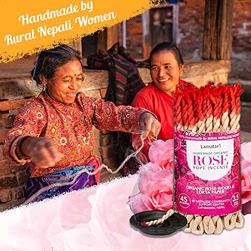 Aromatherapy Set Of 3 Tibetan Home Made Rose Rope Incense, Himalayan Cedar, Sandalwood, 100 % Handmade By Rural Nepali Women (Himalayan Cedar, Sandalwood And Rose) #TOP6