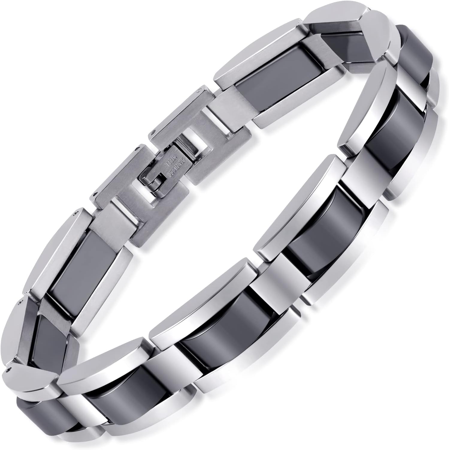 Amazon.com: Feraco Magnetic Bracelets for Men Pain Relief Titanium ...