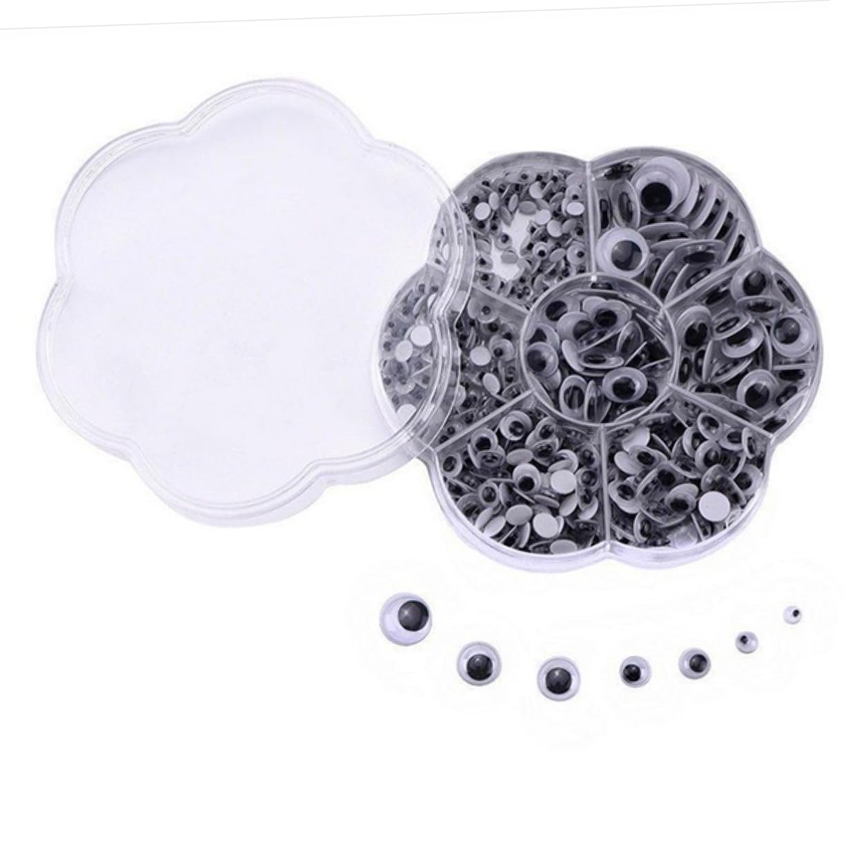 ARTIBETTER DIY Craft Sticker Eyes 700 Pack Wiggle Eyes Strong Adhesion for Toys Decorative Projects