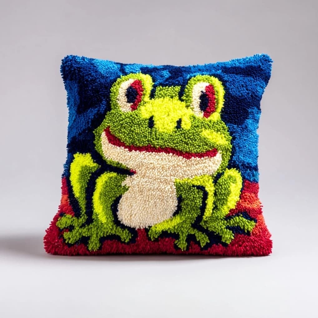 AxiangziK 17x17in Latch Hook Kits for Adults Beginners,Cartoon Frog