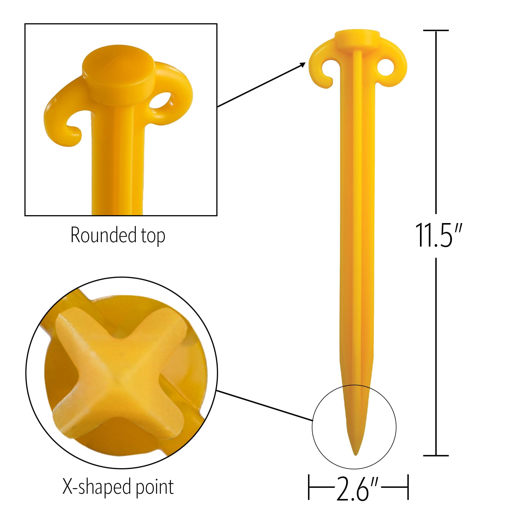 In the Breeze 4564 — Kite Stake with Round Top — Heavy-Duty Plastic Ground Stake for Kites, Tents, Canopies