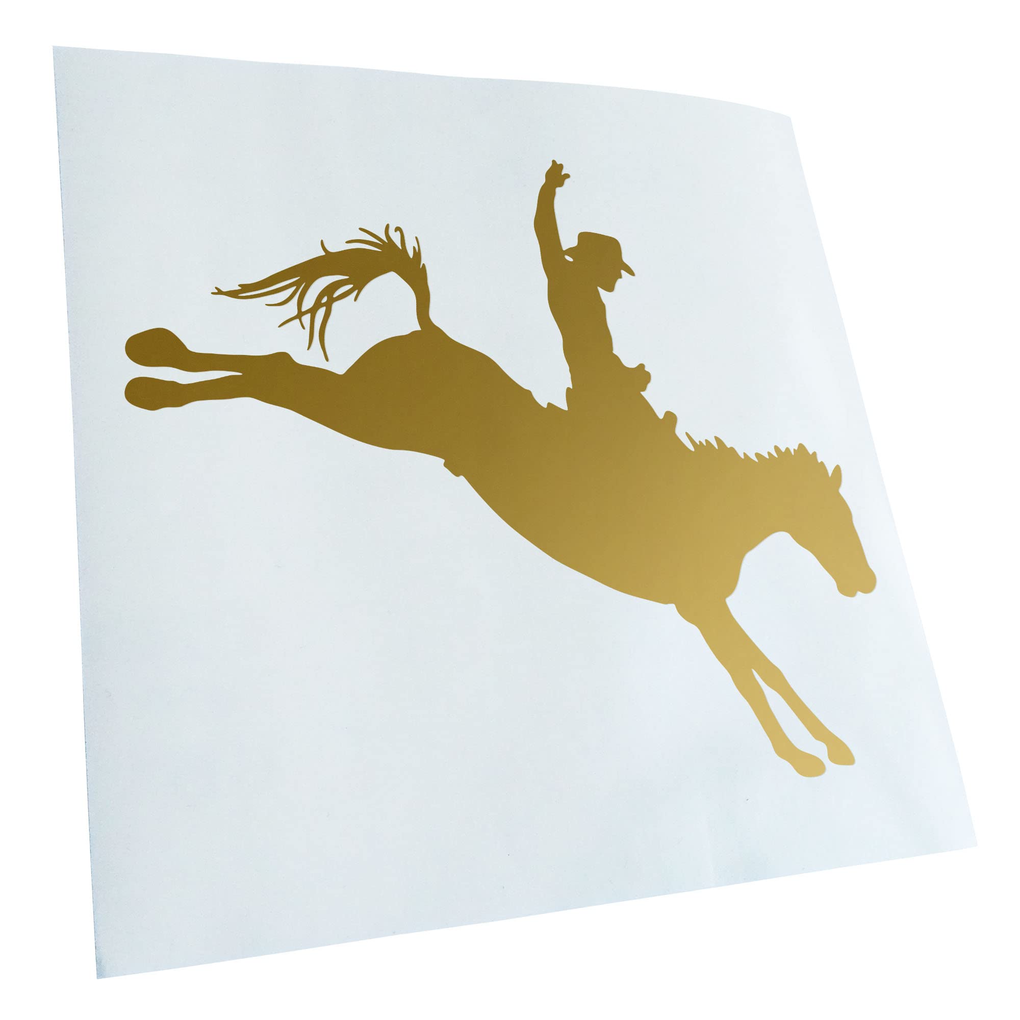 Kiwistar - Car Sticker - Gold - 30 x 25 cm Cowboy with Horse Rodeo Sticker for Car, Laptop, Bicycle, Truck, Motorcycle, Multicoloured JDM Decal Racing