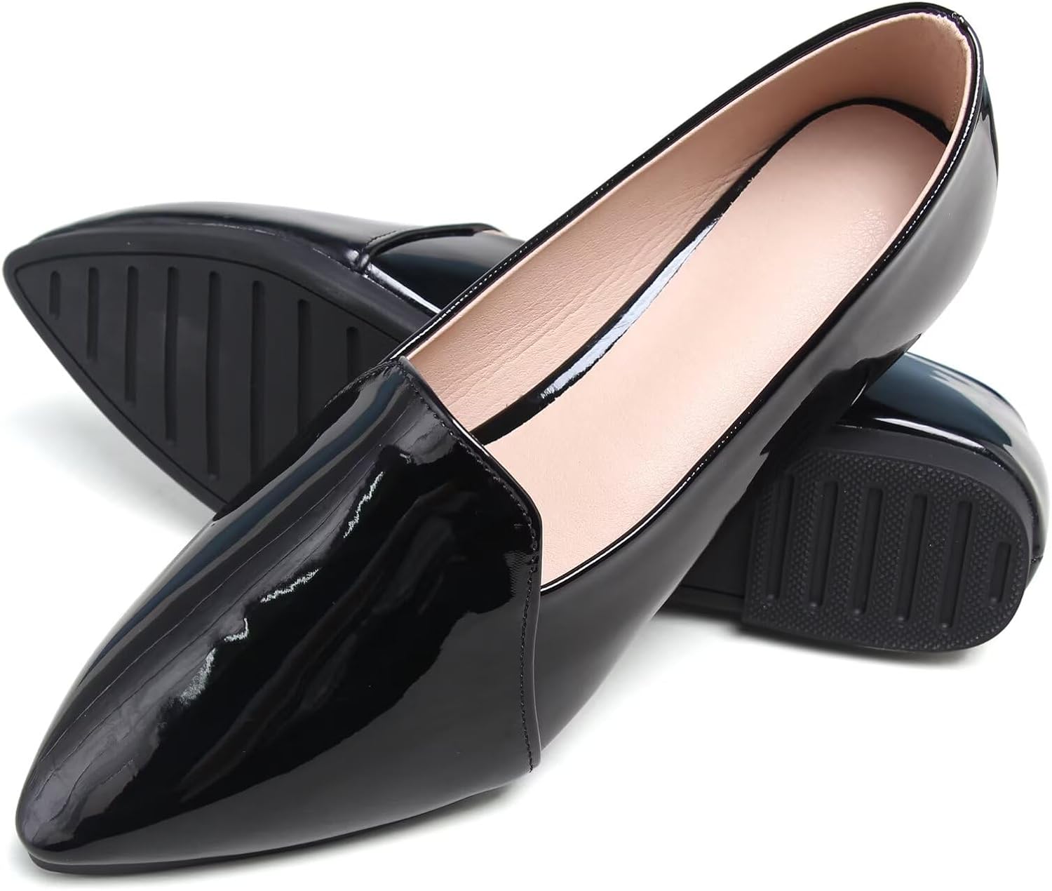 SAILING LU Women's Faux Suede Pointed Toe Ballets Flats Comfortable Ballet Shoes Dressy Slip-Ons Walking Ballerina Loafers - Image 3