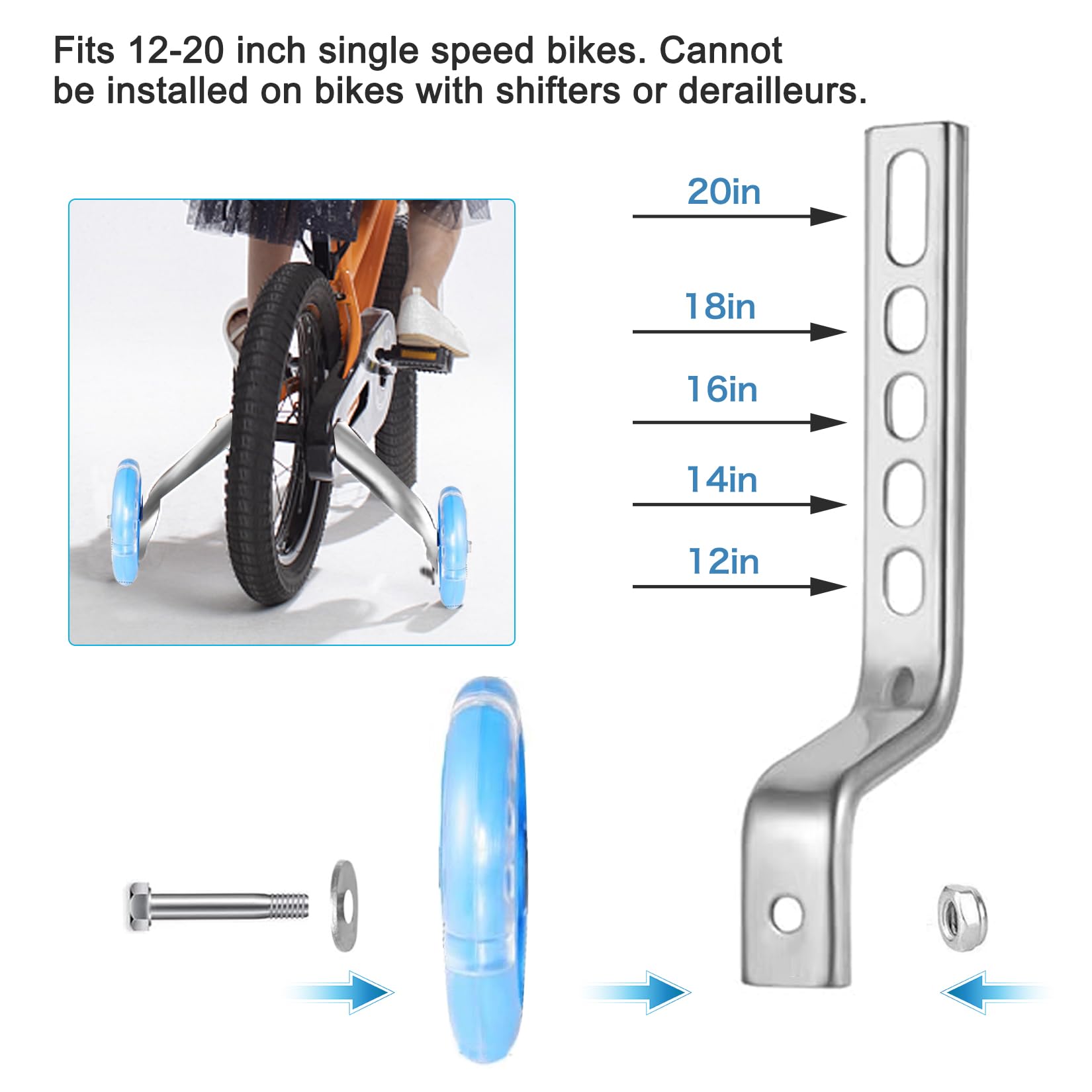 Herbst Fahrrad Stützräder – Universelle Hilfsräder Für 12–20 Zoll, Einstellbar, Stahl/ABS, Für Kinder & Anfänger, 1 Paar Herbst Fahrrad Stützräder – Universelle Hilfsräder Für 12–20 Zoll, Einstellbar, Stahl/ABS, Für Kinder & Anfänger, 1 Paar