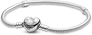 Bracciale da polso con maglia snake e chiusura a cuore in Argento Sterling, gioiello da donna per regalo di laurea