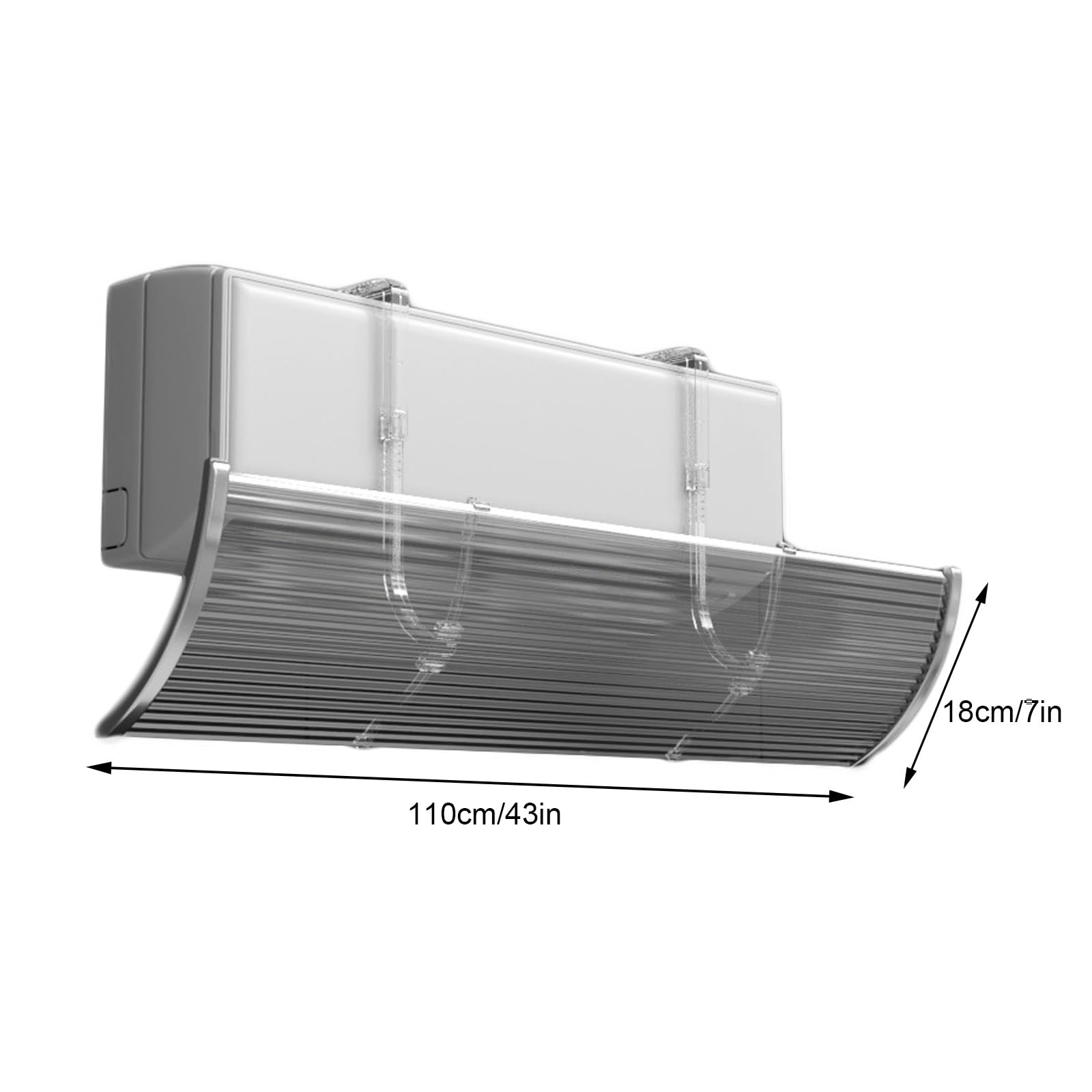 Deflettore Condizionatore, Deflettore per Condizionatore, Deflettore Aria Regolabile, Deflettori Condizionatore, Guida Antivento per Parabrezza a Soffio Diretto(110cm/43in)
