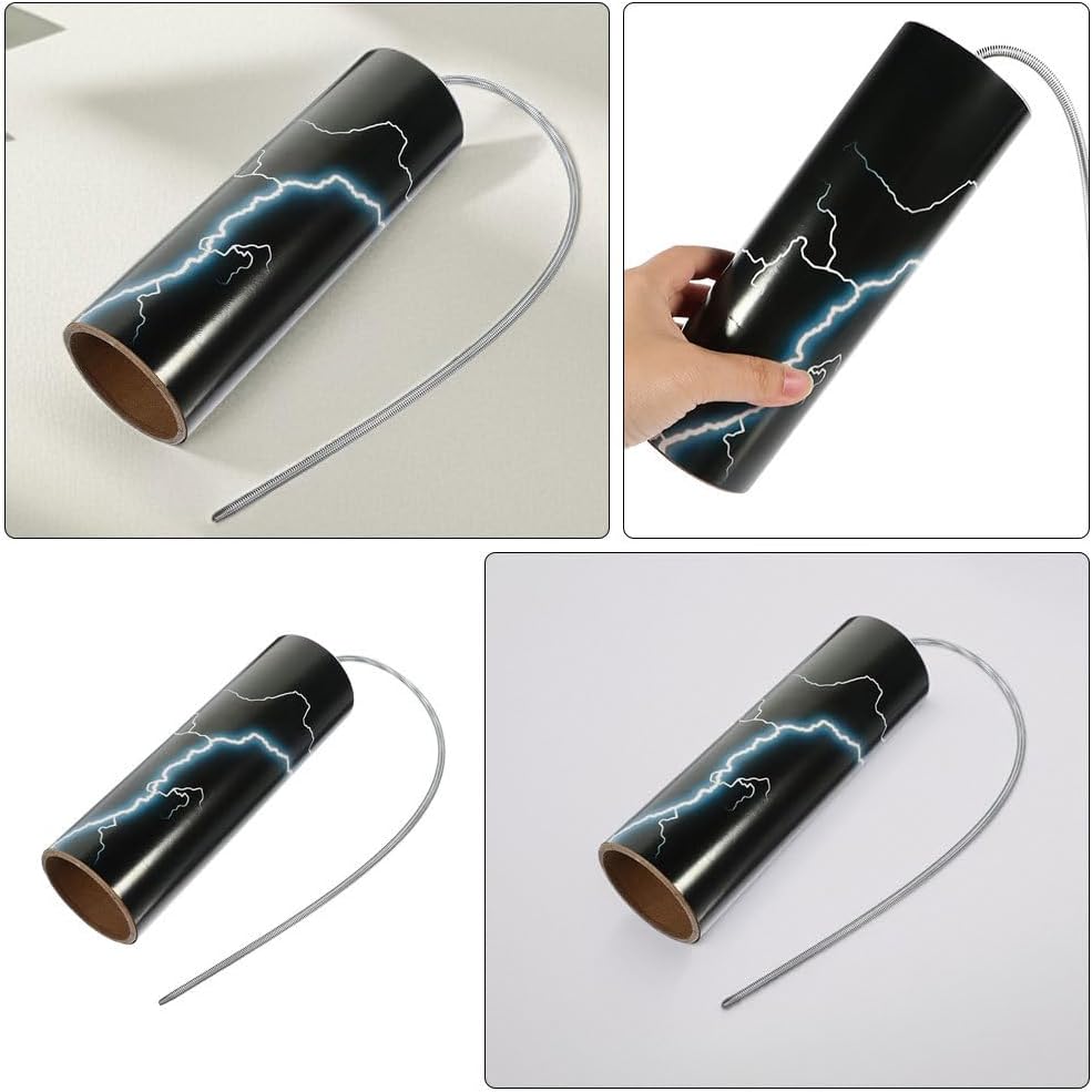 Housoutil Thunder Drum Tube, 2pcs Simulation Spring Stormy Percussion Instrument, Kids Music Teaching Sound Maker Early Musical Toy for Home School Music Education (Stormy Graphic)