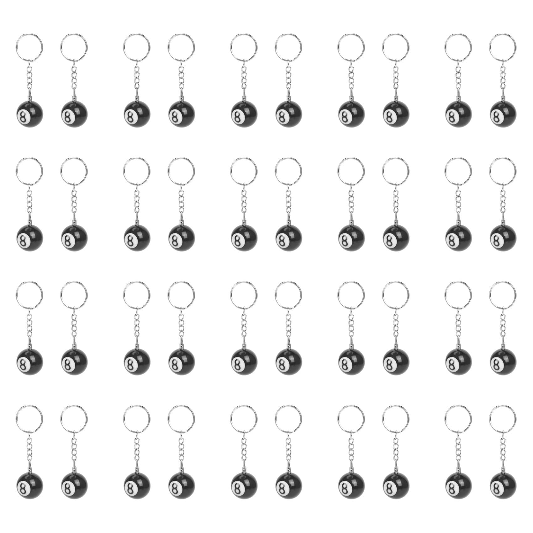 40 Llaveros de bola de billar número 8 para recuerdos y detalles