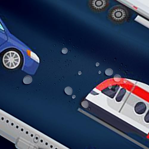 Miniatura 4 de Cortina de ducha de coche de policía para niños, cortina de baño de autobús escolar, 72 pulgadas de ancho x 72 pulgadas de largo, camión de