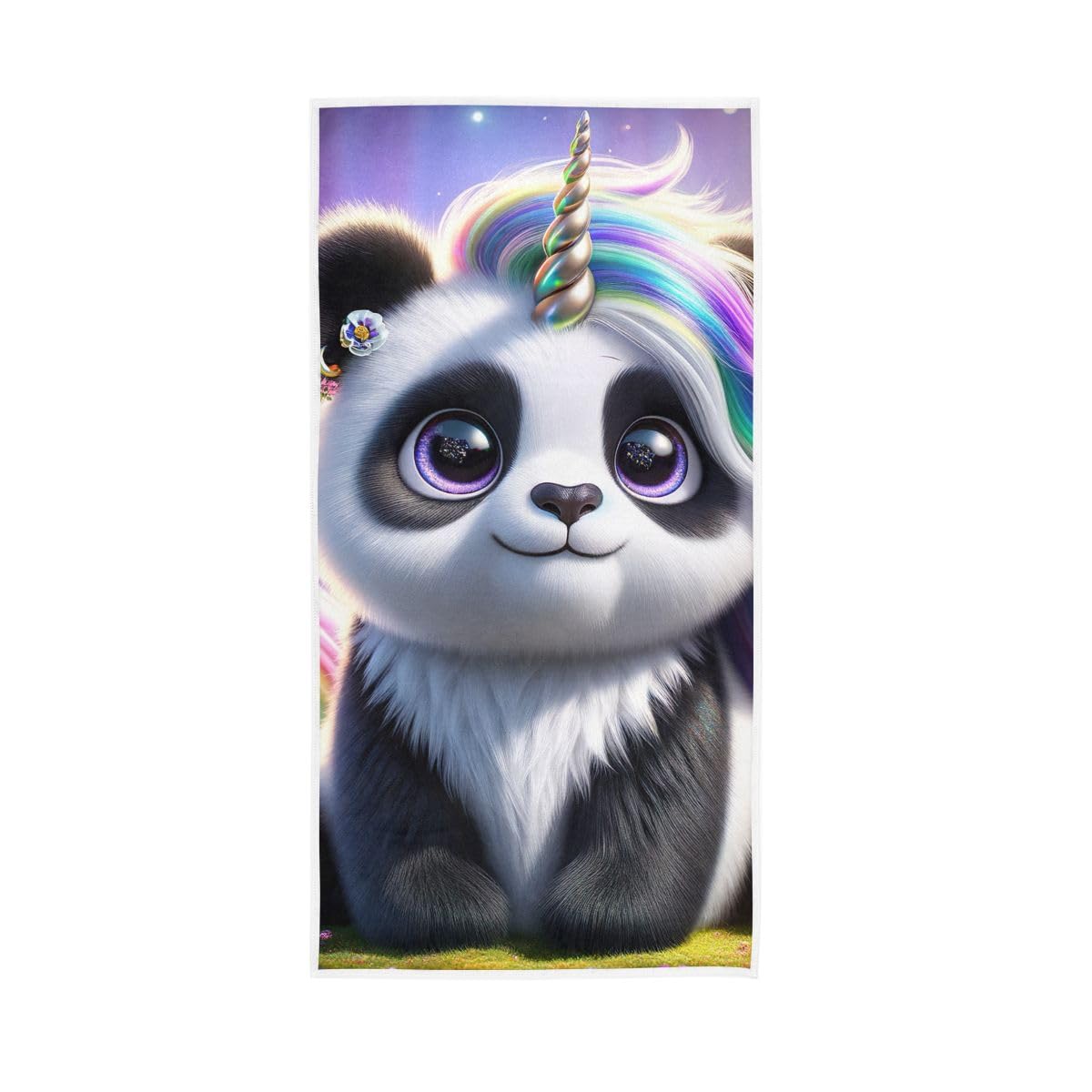 HUYGD Cute Unicorn Panda Hand Towels, Decorative Hand Towels for Bathroom 15 x 30 Inches