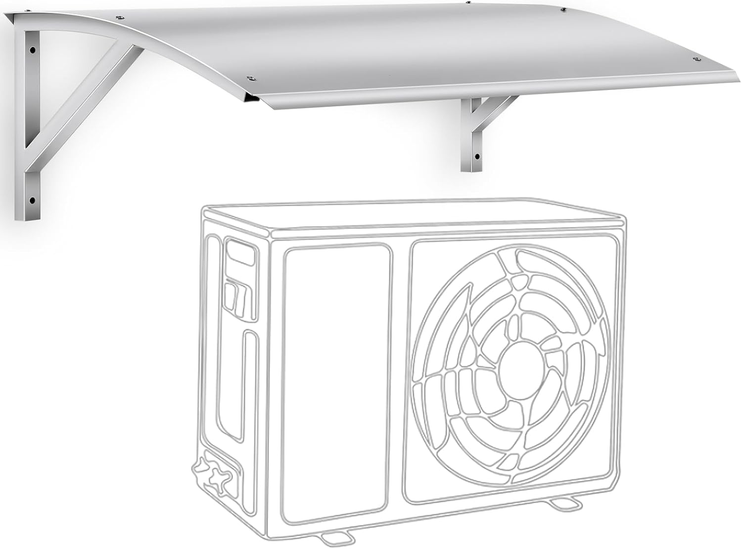 Mini Split Cover for Air Conditioner AC Units Protection Shade Compressor Awning Galvanised Steel Heat Pump Cover for Outside Units Canopy UV Rain Snow Protection Sheet