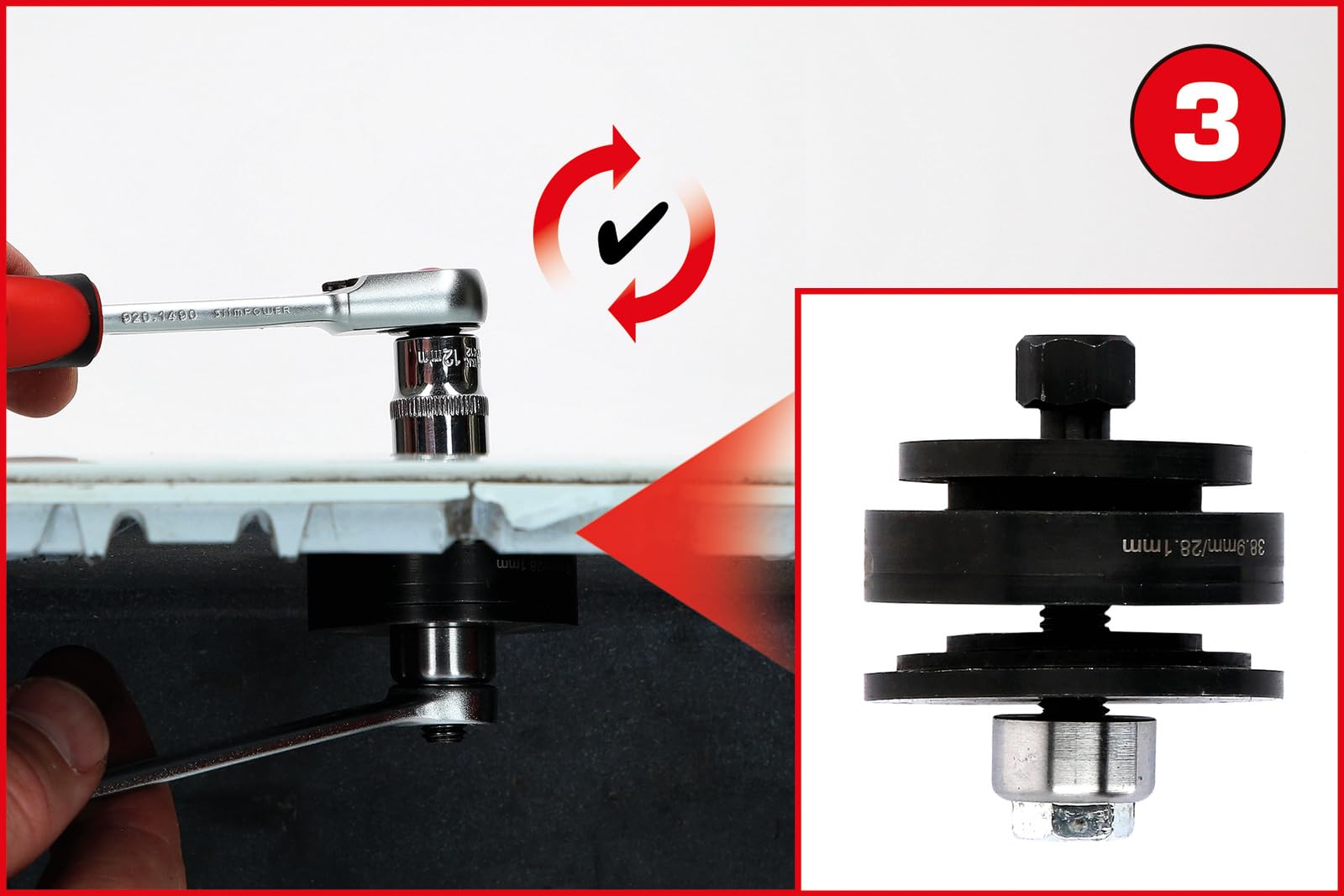 KS TOOLS 140.2650 Serie di punzoni per lamiere Sensore-Assistenza parcheggio