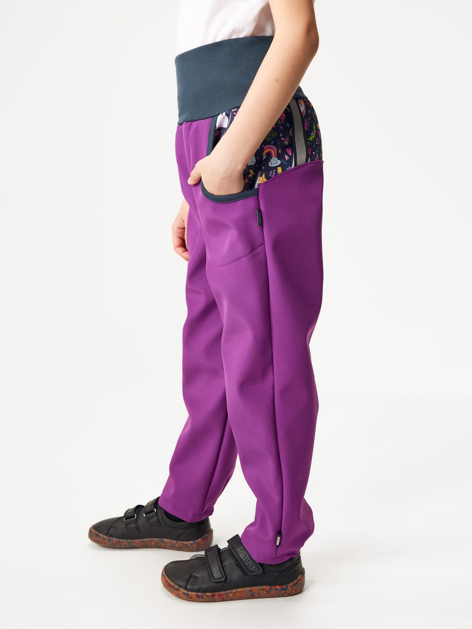 Kinder Unisex Softshell Hose mit Fleece Wasserabweisend und Winddichte Atmungsaktive Outdoorhose Funktionshose Basic