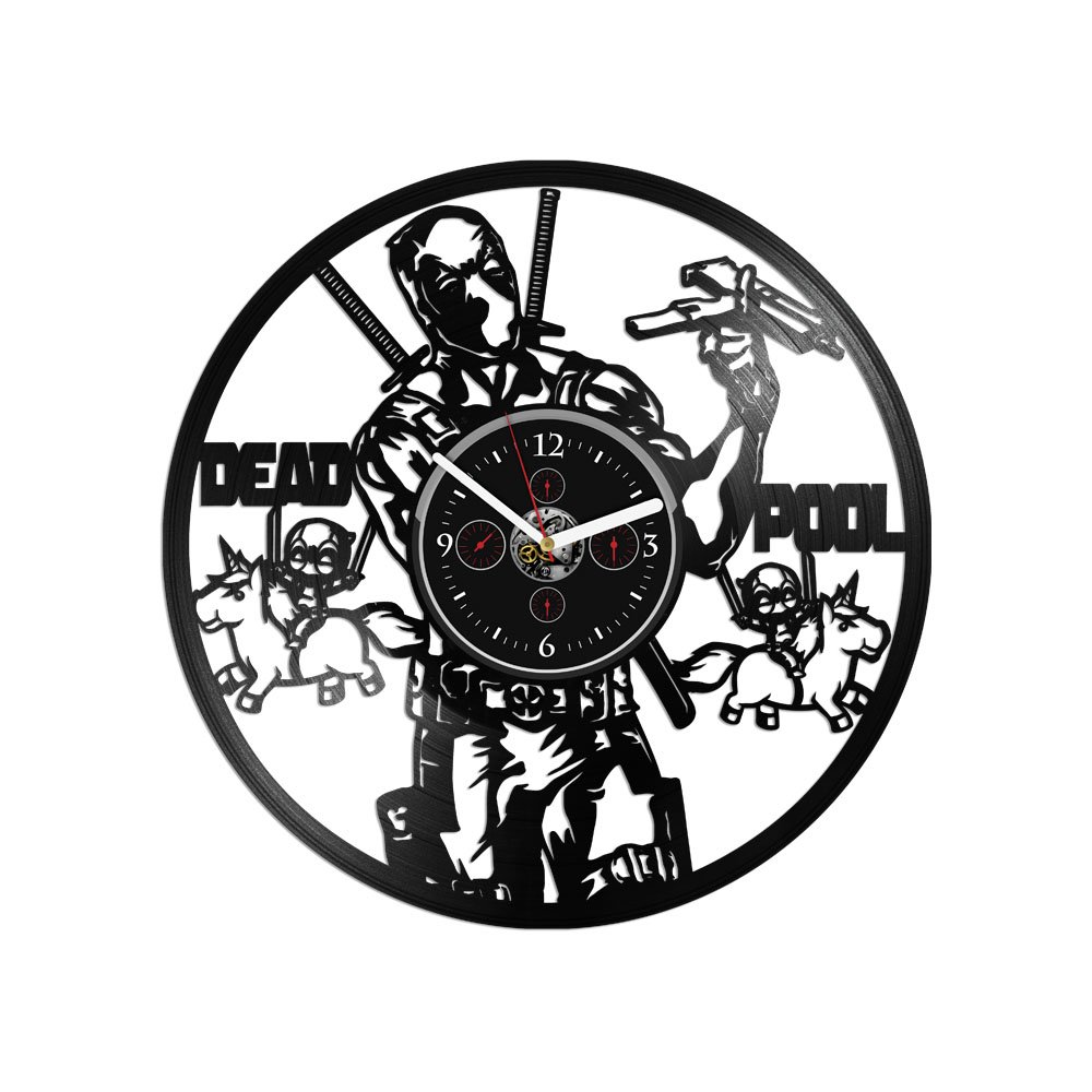 Clock Deadpool Vinyl Wall Clock Comics Clock Birthday Gift for Kids