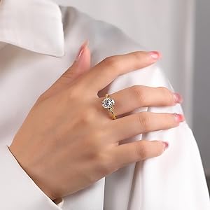Amazon.com: Juyoyo 1.5CT Oval Moissanite Engagement Rings