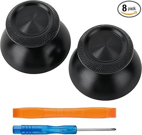 TOMSIN Metal Thumbsticks Replacement Kit for PS5 Controller – Aluminum Joysticks Accessories Compatible with PlayStation 5 Controller (Black)