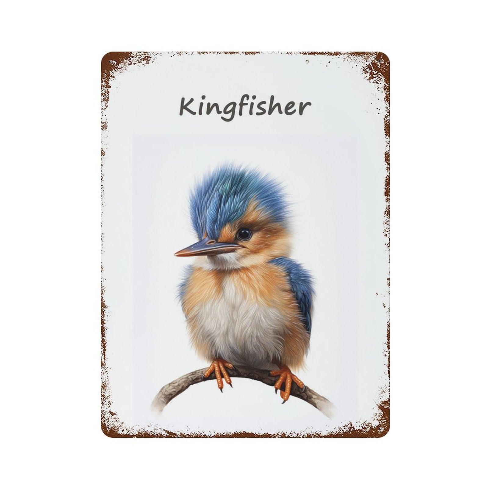 Kingfisher Animal Safari 15.7"x11.8" Rusty Metal Tin Sign, Farmhouse Wall Decor for Office, Studio And Wall Decor