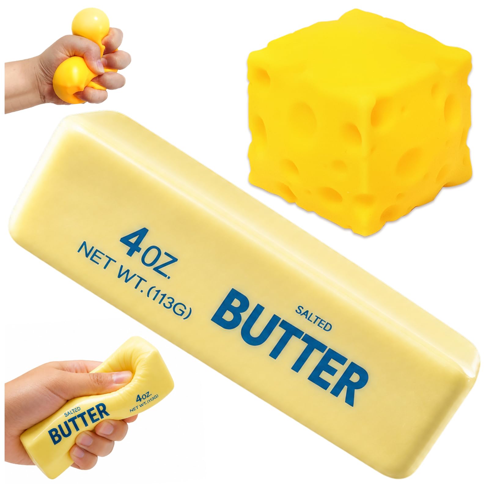 Squishy Beurre 10x5 Cm – Balle Anti-stress Douce, Jouet Fidget, Relaxant Pour Enfants Et Adultes