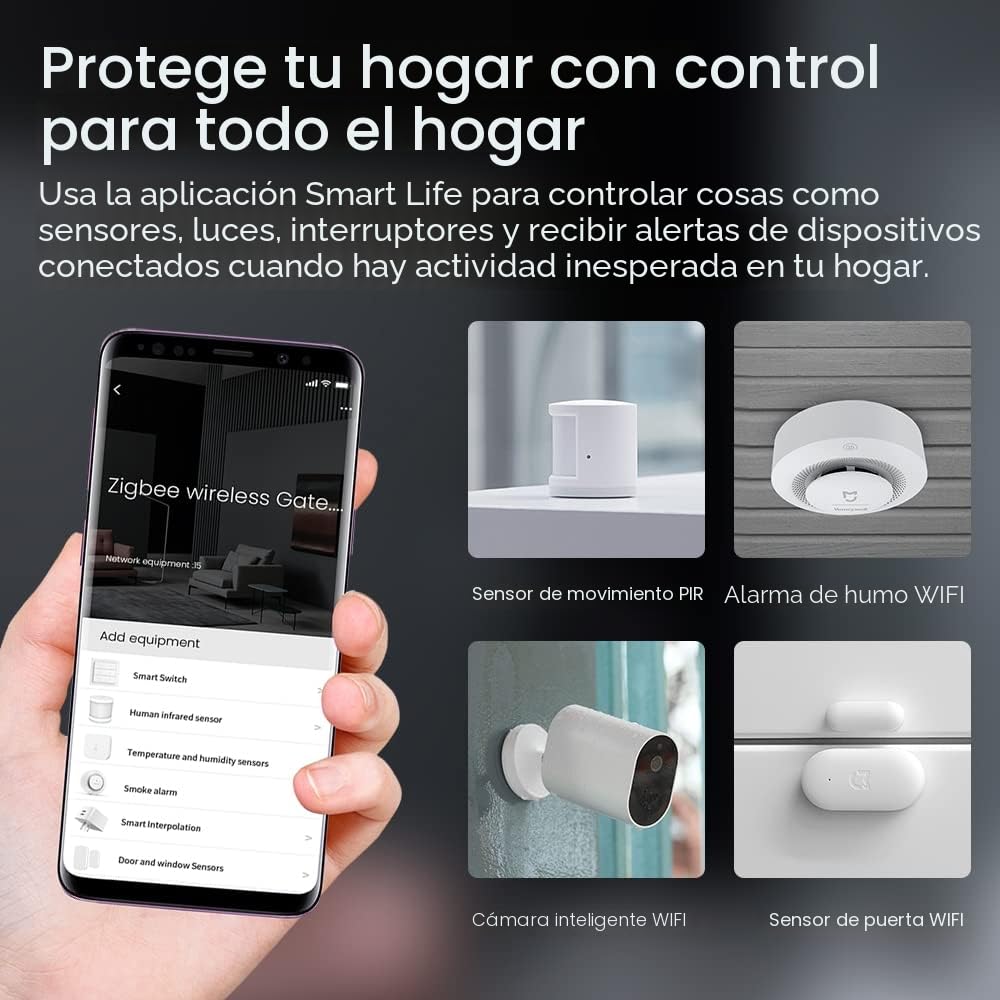 ZigBee Hub y Bluetooth Puerta de Enlace, Solo para Producto Tuya Smart Bridge Control Remoto Inalámbrico, Puerta de Enlace Inteligente Inalámbrica para Hogar Inteligente Control de Voz Alexa