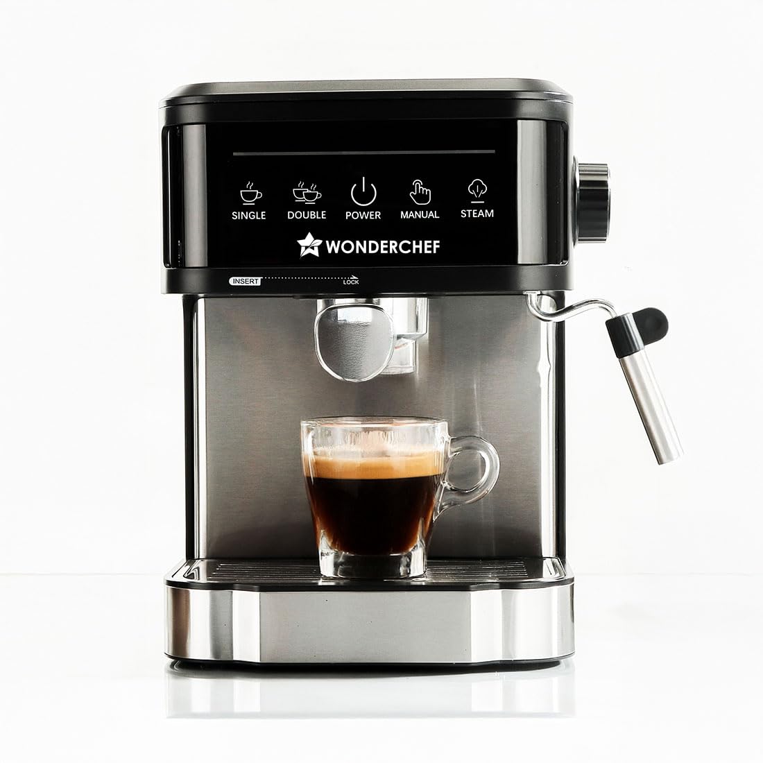 Wonderchef Regalia Neo 20-Bar Espresso Coffee Machine, Built-in Frother for Cappuccino & Latte, Metal Porta Filter, Double Thermo Block, LCD Panel, 2-Yr Warranty-image-16