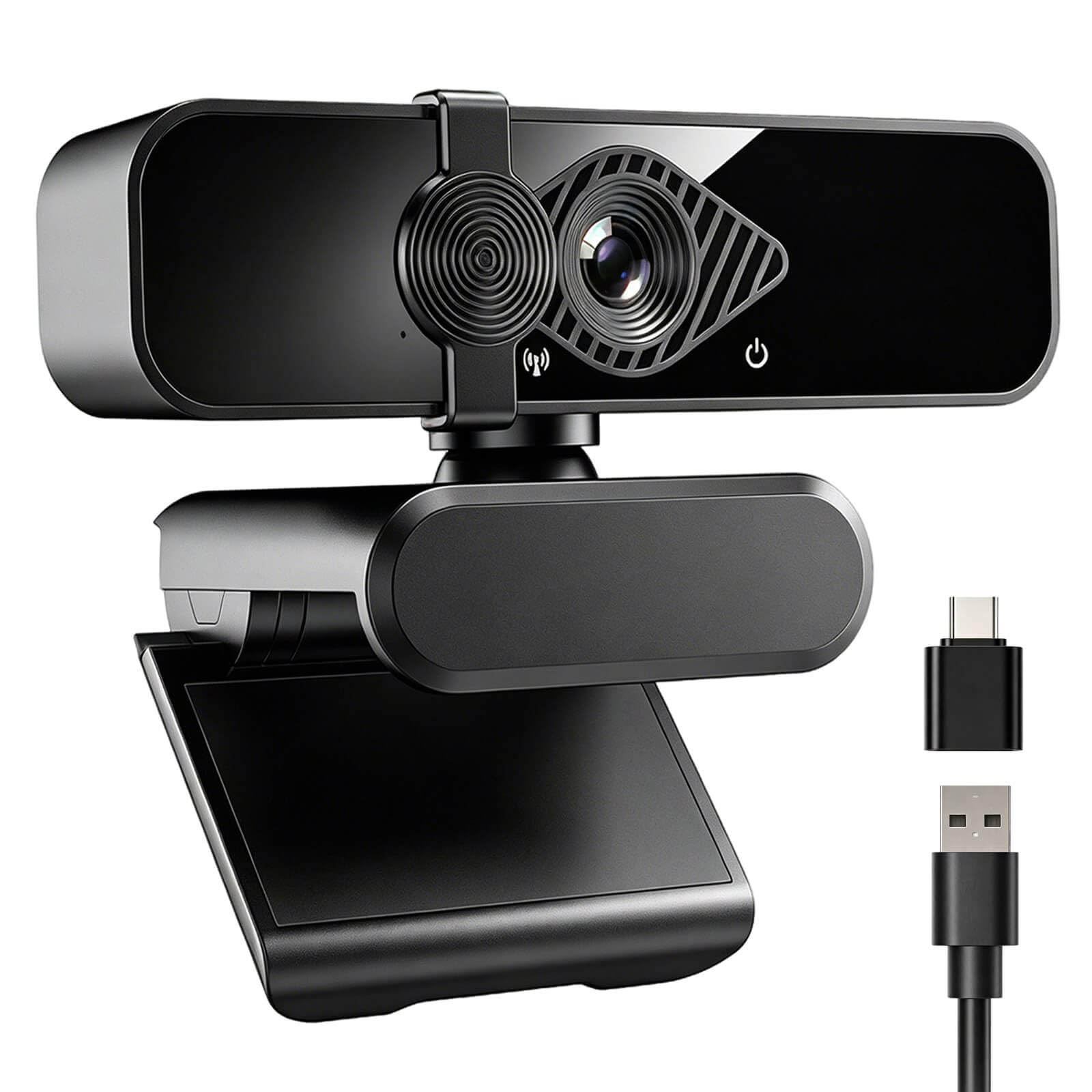 4K Webcam with USB C Adapter Privacy Cover Microphone for PC Mac Laptop | 4K UHD for Zoom/Teams. Privacy shutter, 1-sec close. Noise-canceling mic. USB-C/USB-A plug & play. Works with PC/Mac/ apps.-image-21