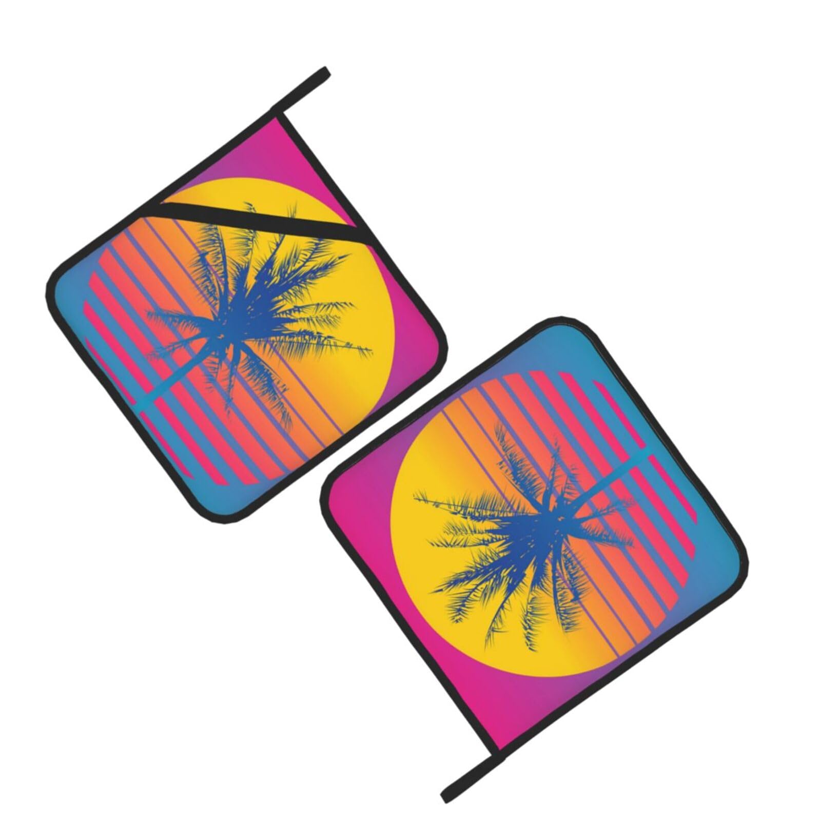 Palm Tree Silhouettes Printed Oven Pot Holders Set of 2 Pcs Heat Resistant Kitchen Microwave Potholders for Cooking Baking Grilling